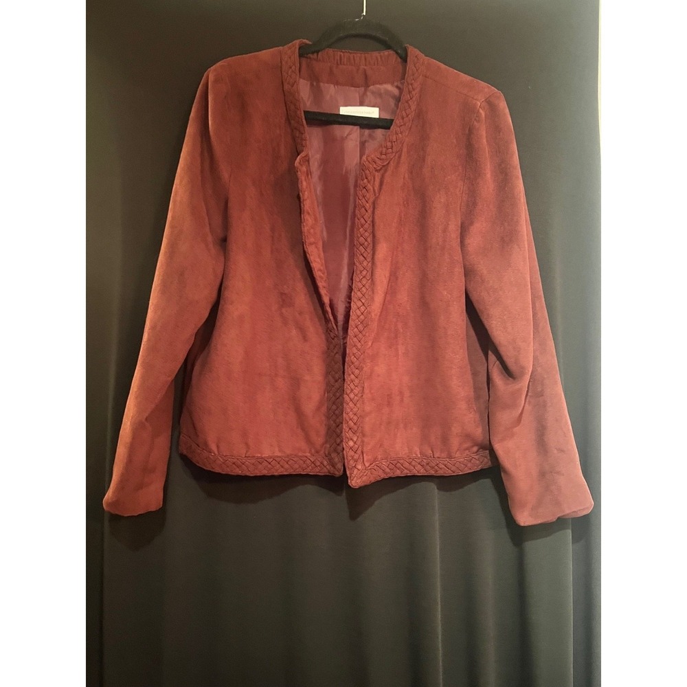Women's Burgandy Christopher & Banks‎ Faux Suede Jacket Size M